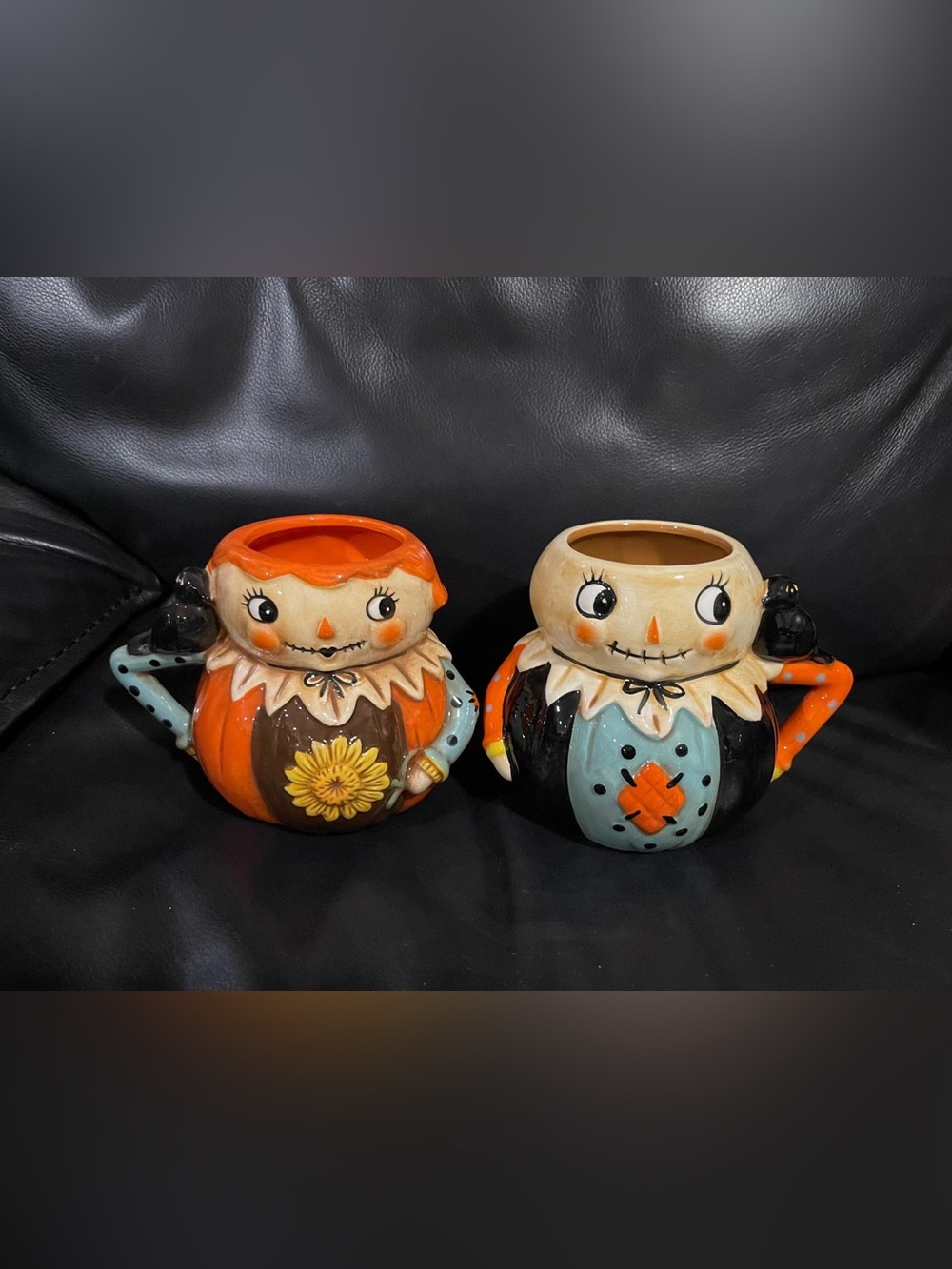Thanksgiving Johanna Parker Mugs- Johanna Parker Mr and Mrs Scarecrow Mug